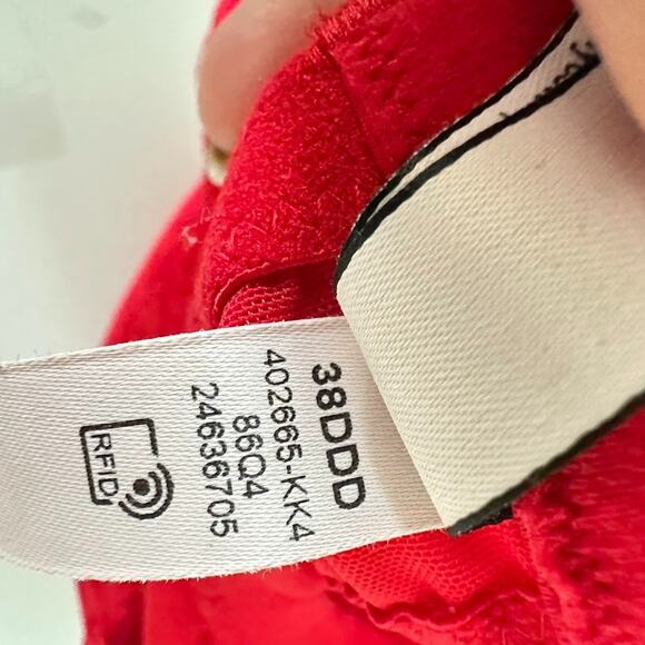 Victorias Secret Dream Angels Push Up Red 38DDD Padded Underwire Lace Adjustable - Picture 9 of 9